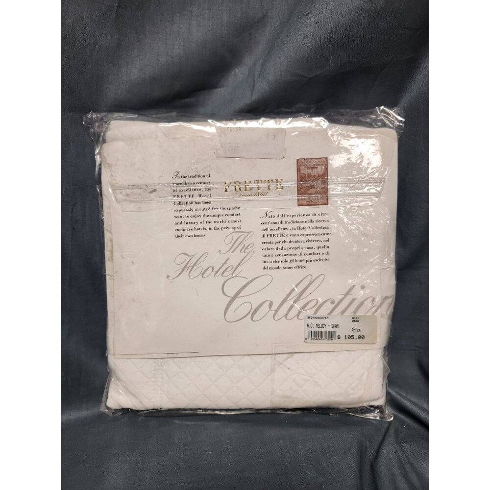 Frette Hotel Classic Melody Euro Sham 20 in x 20 in White 100% Cotton NEW! - Picture 2 of 7